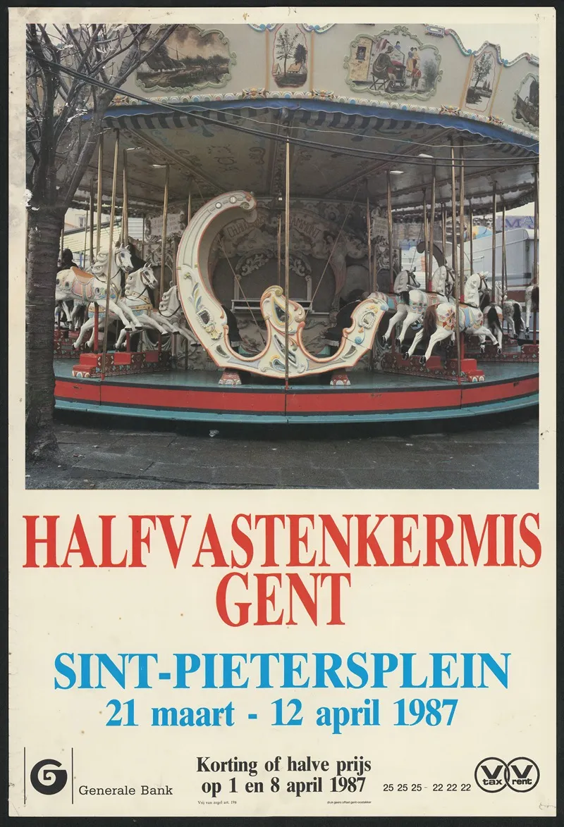 Halfvastenkermis Gent Sint Pietersplein 21 Maart 12 April 1987 Wall Art by Geers offset - High-Resolution Digital Print