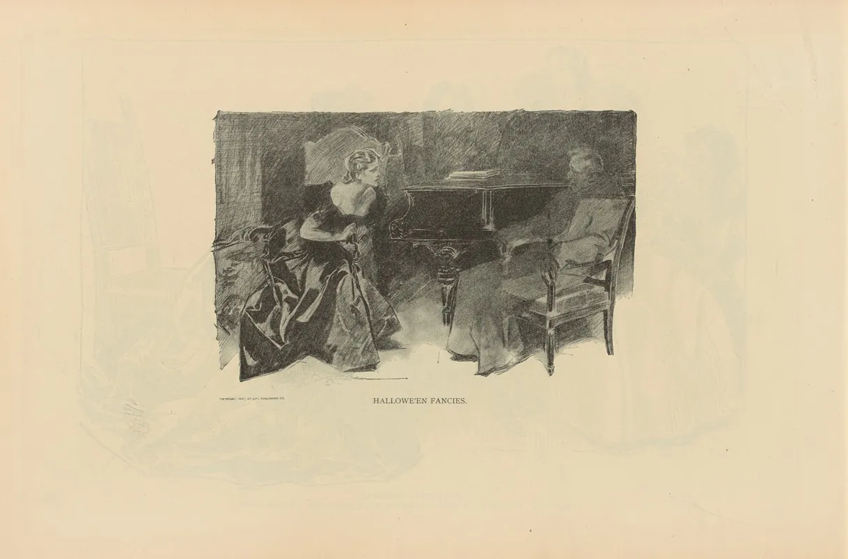 Halloween Fancies Wall Art by Charles Dana Gibson - Canvas Print