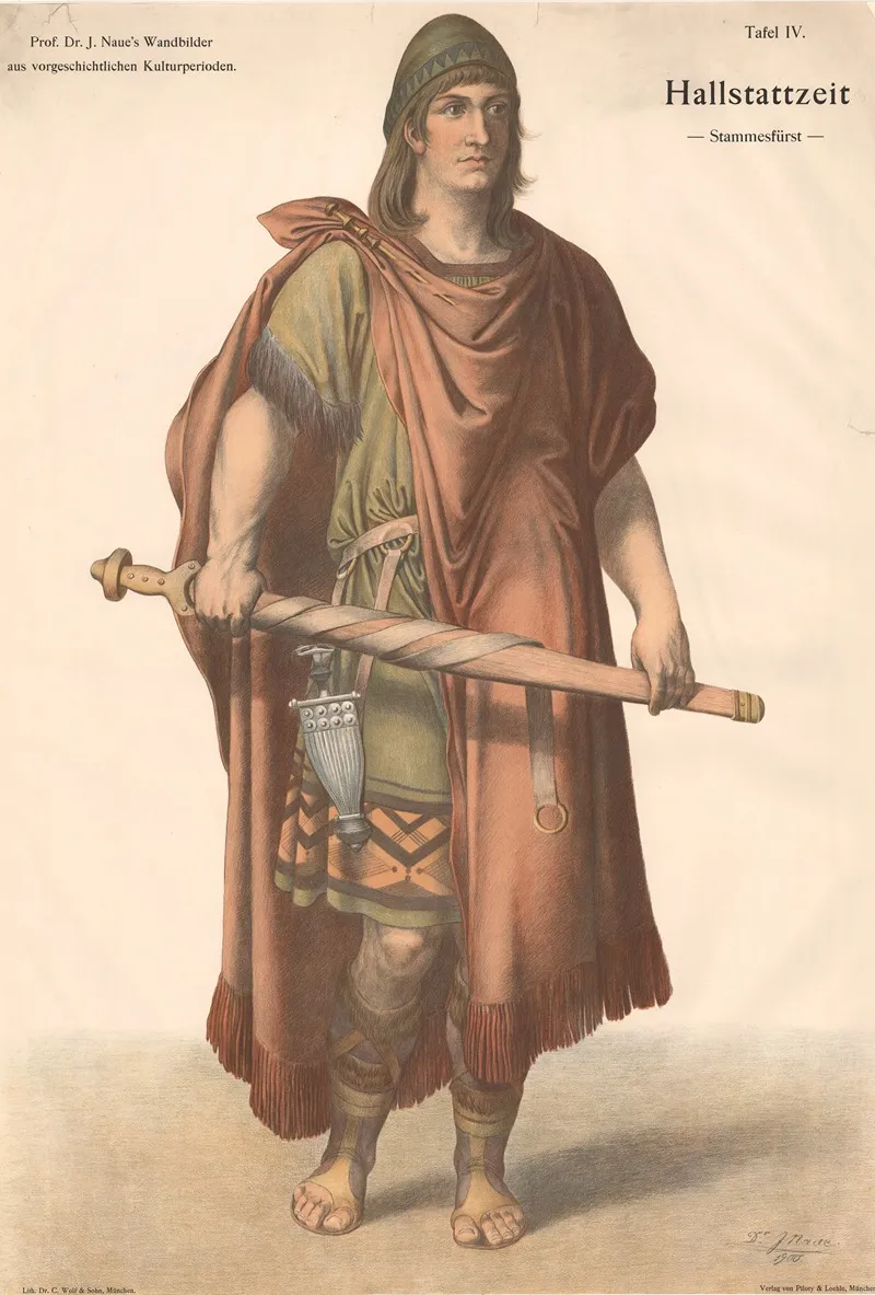 Hallstatt Culture Tribal Chieftain Wall Art by Julius Naue - High-Resolution Digital Print