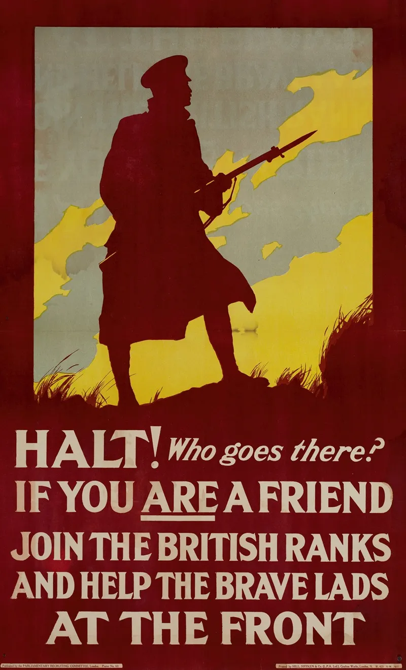 Halt Who Goes There If You Are A Friend Join The British Ranksand Help The Brave Lads At The Front Wall Art by Anonymous - High-Resolution Digital Print