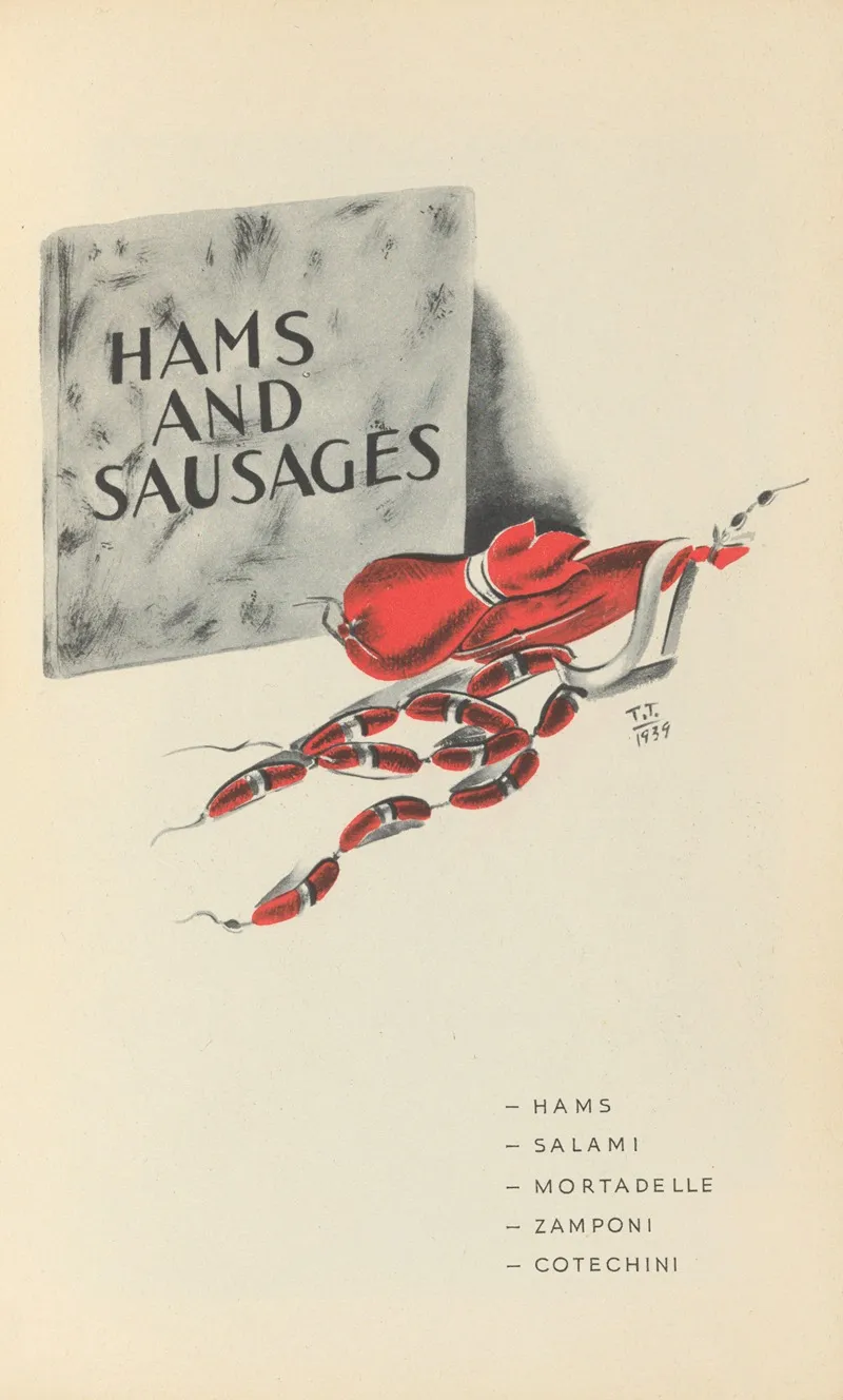 Ham And Sausages Wall Art by T. Tommasini - High-Resolution Digital Print