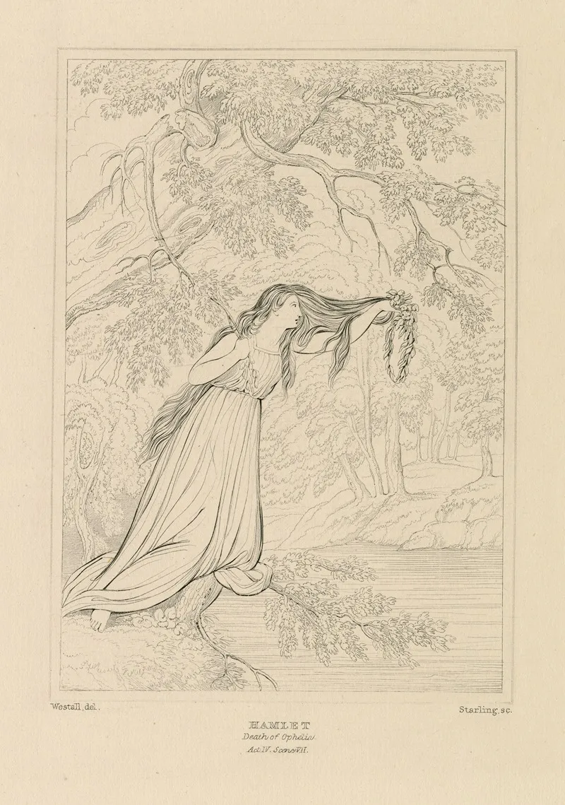 Hamlet Act 4 Scene 7 Ophelia Wall Art by William Francis Starling - High-Resolution Digital Print