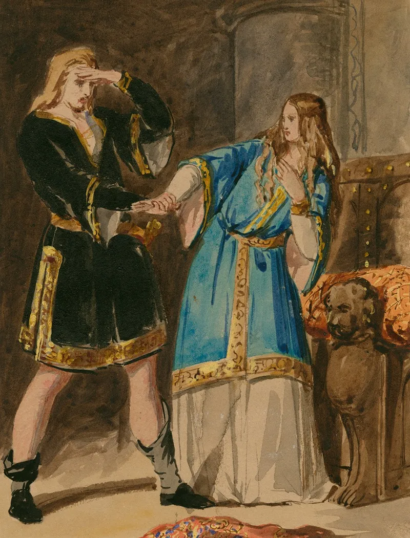 Hamlet And Ophelia 2 Wall Art by William Egley - High-Resolution Digital Print