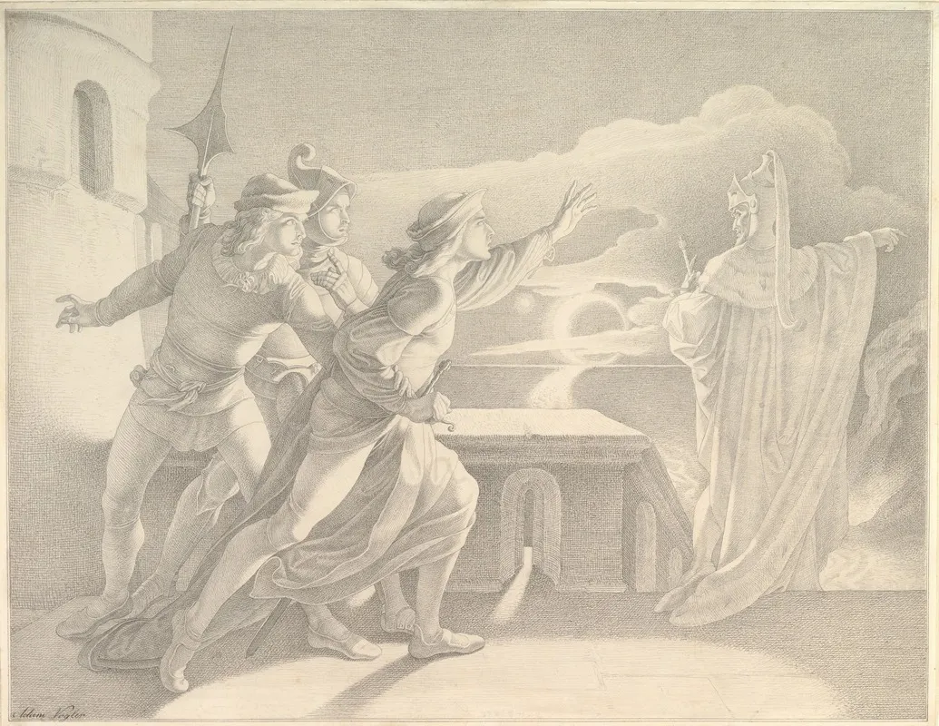 Hamlet And The Ghost Of His Father Wall Art by Adam Vogler - High-Resolution Digital Print