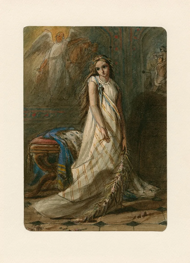 Hamlet Full Length Portrait Of Ophelia Wall Art by Mary Ann Criddle - High-Resolution Digital Print