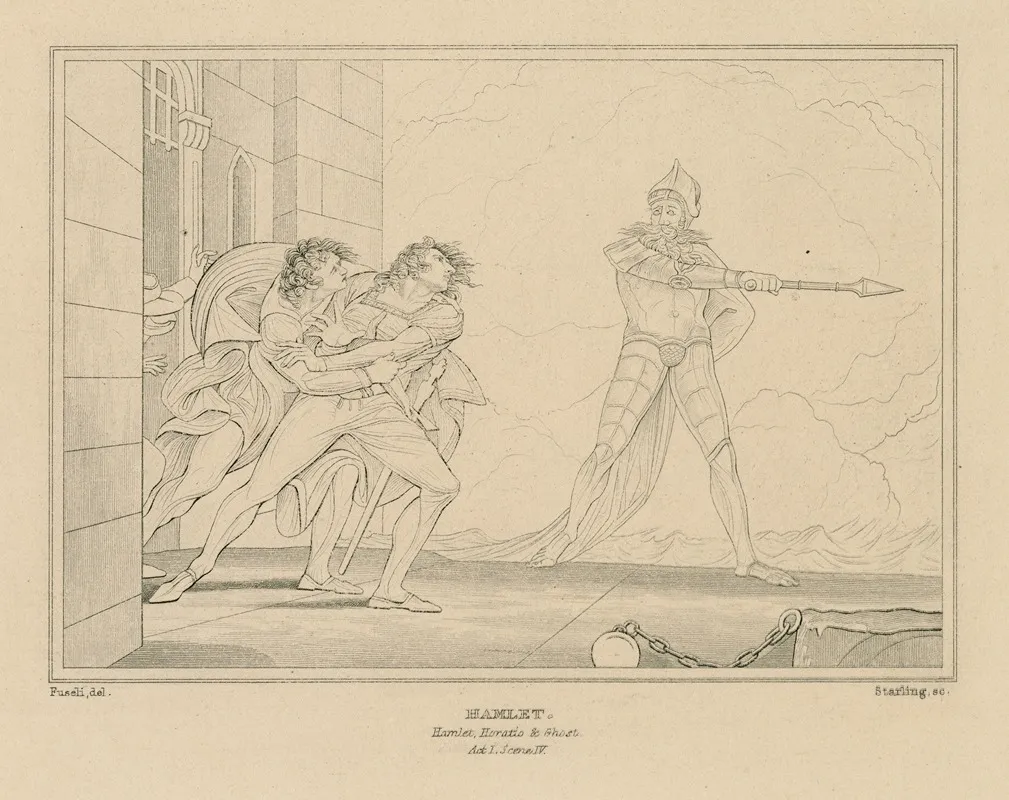 Hamlet Horatio Ghost Act I Scene Iv Wall Art by William Francis Starling - High-Resolution Digital Print