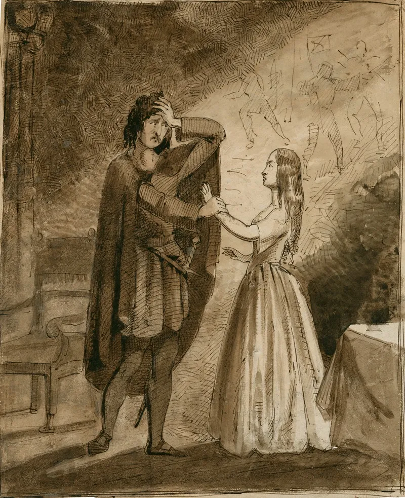 Hamlet Iii 1 Hamlet And Ophelia Wall Art by Henry Stacy Marks - High-Resolution Digital Print