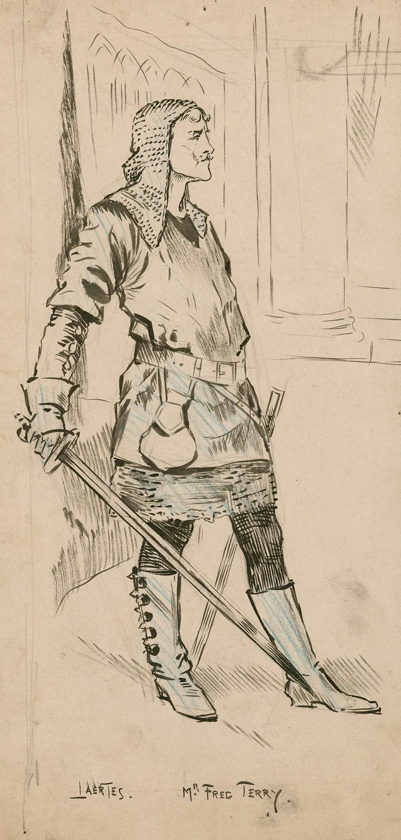 Hamlet Mr Fred Terry As Laertes Wall Art by Frederick Henry Townsend - High-Resolution Digital Print