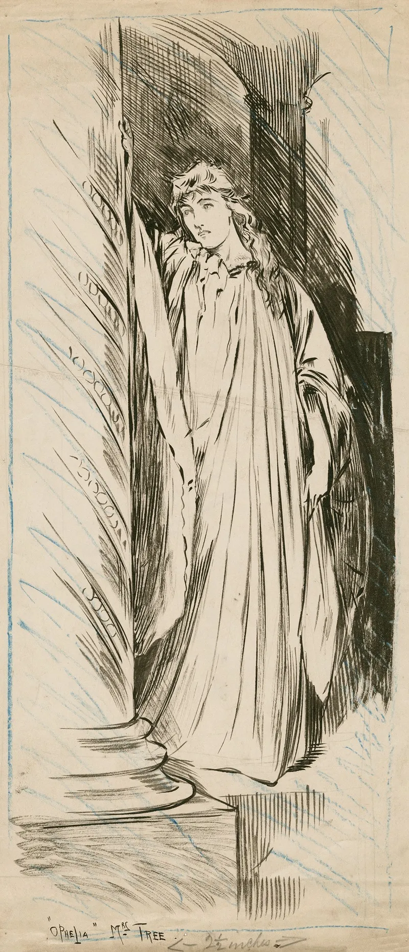 Hamlet Mrs Tree As Ophelia Wall Art by Frederick Henry Townsend - High-Resolution Digital Print