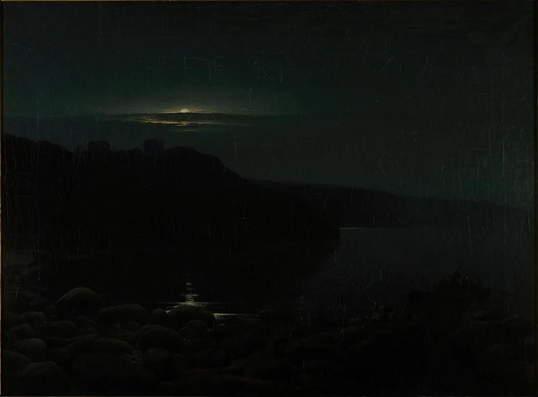 Hammershus In The Moonlight Wall Art by Holger Drachmann - High-Resolution Digital Print
