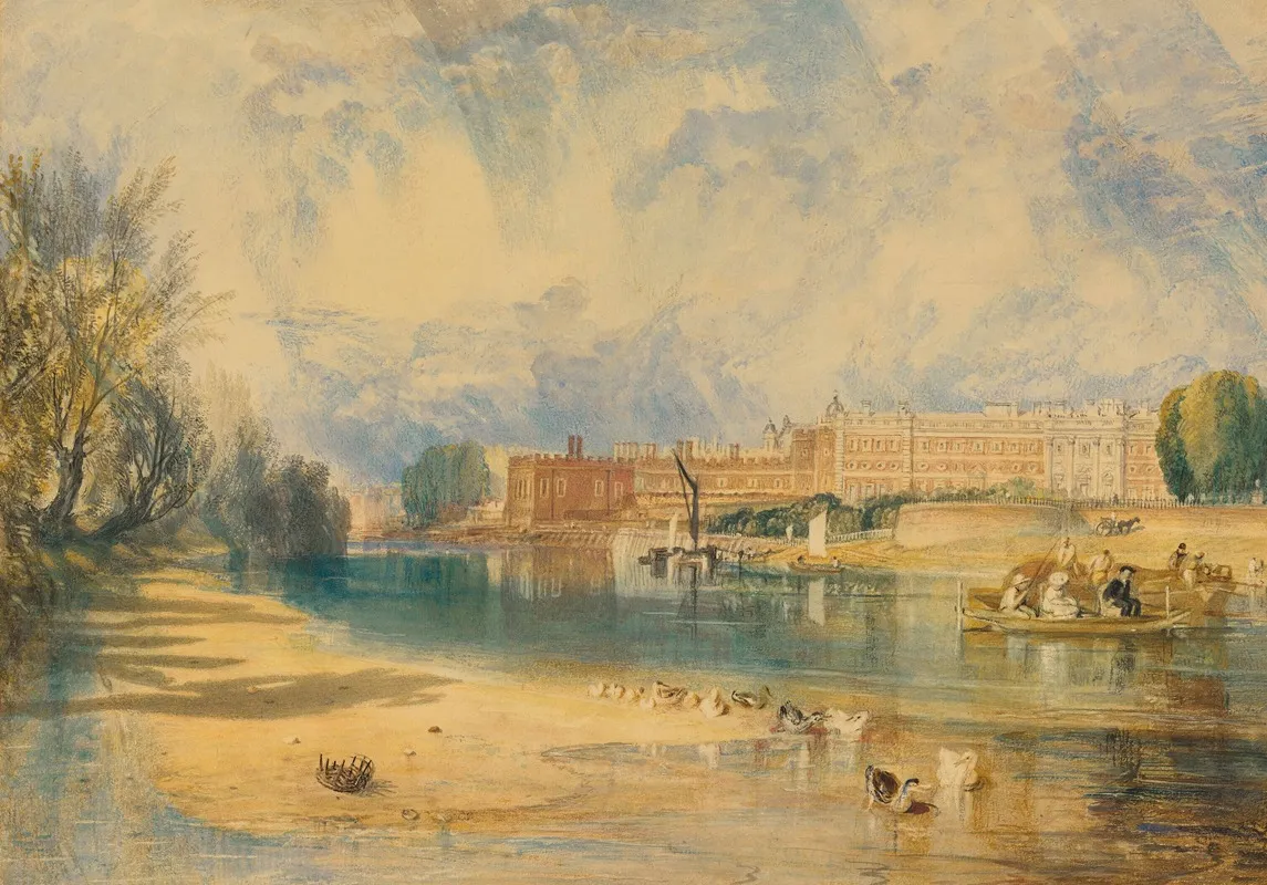 Hampton Court Palace Wall Art by Joseph Mallord William Turner - High-Resolution Digital Print