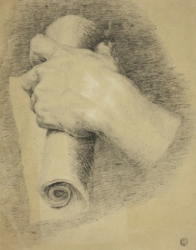 Hand Holding Roll Of Papers