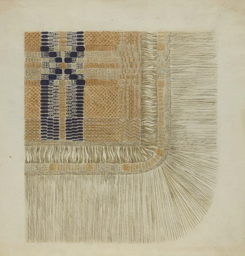 Handwoven Coverlet Detail Wall Art by Fred Peterson - High-Resolution Digital Print
