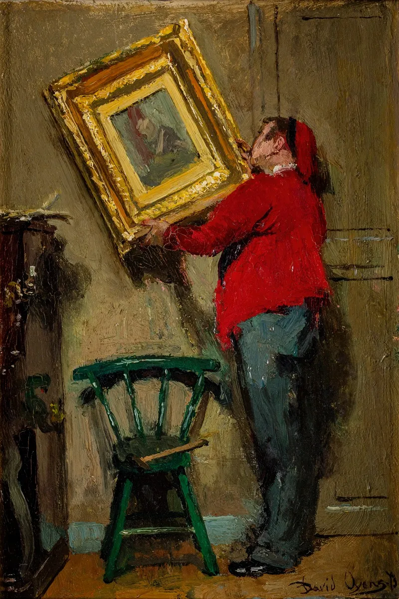 Hanging A Painting Wall Art by David Oyens - High-Resolution Digital Print