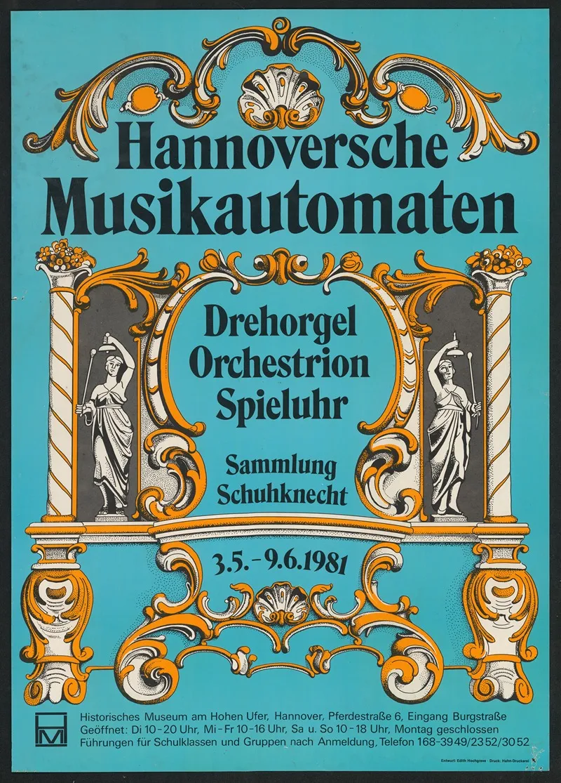 Hannoversche Musikautomaten Drehorgel Orchestrion Spieluhr Wall Art by Hahn-druckerei - High-Resolution Digital Print