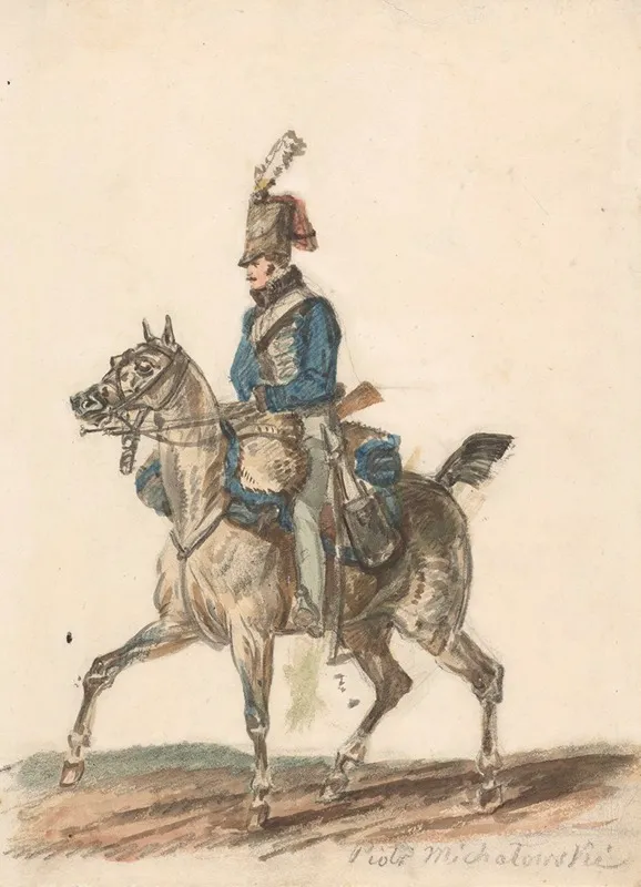 Hanover Hussar On Horseback Wall Art by Piotr Michałowski - High-Resolution Digital Print