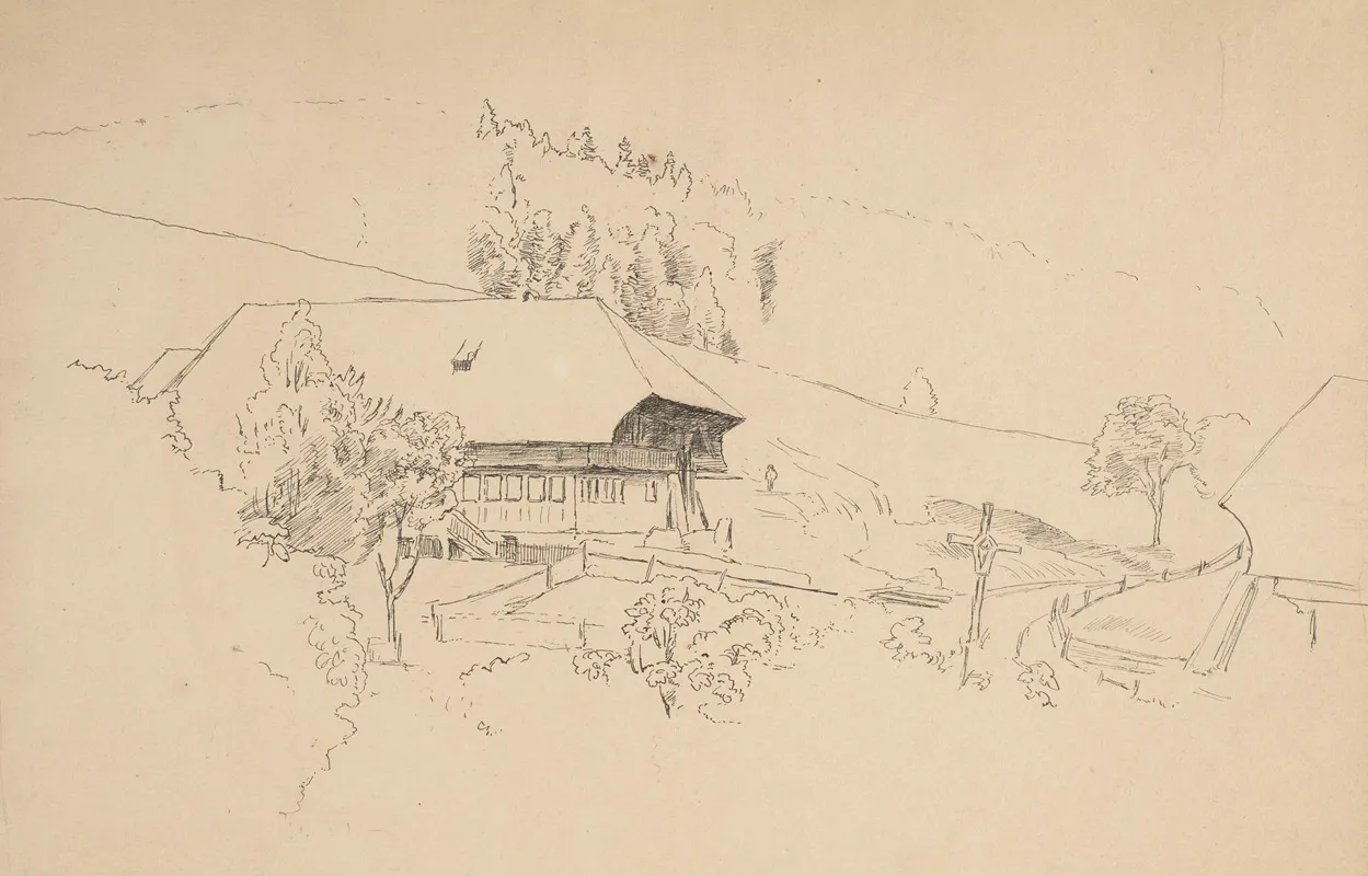 Hans Thomas Family Home In Oberlehen Near Bernau Im Schwarzwald Wall Art by Hans Thoma - High-Resolution Digital Print