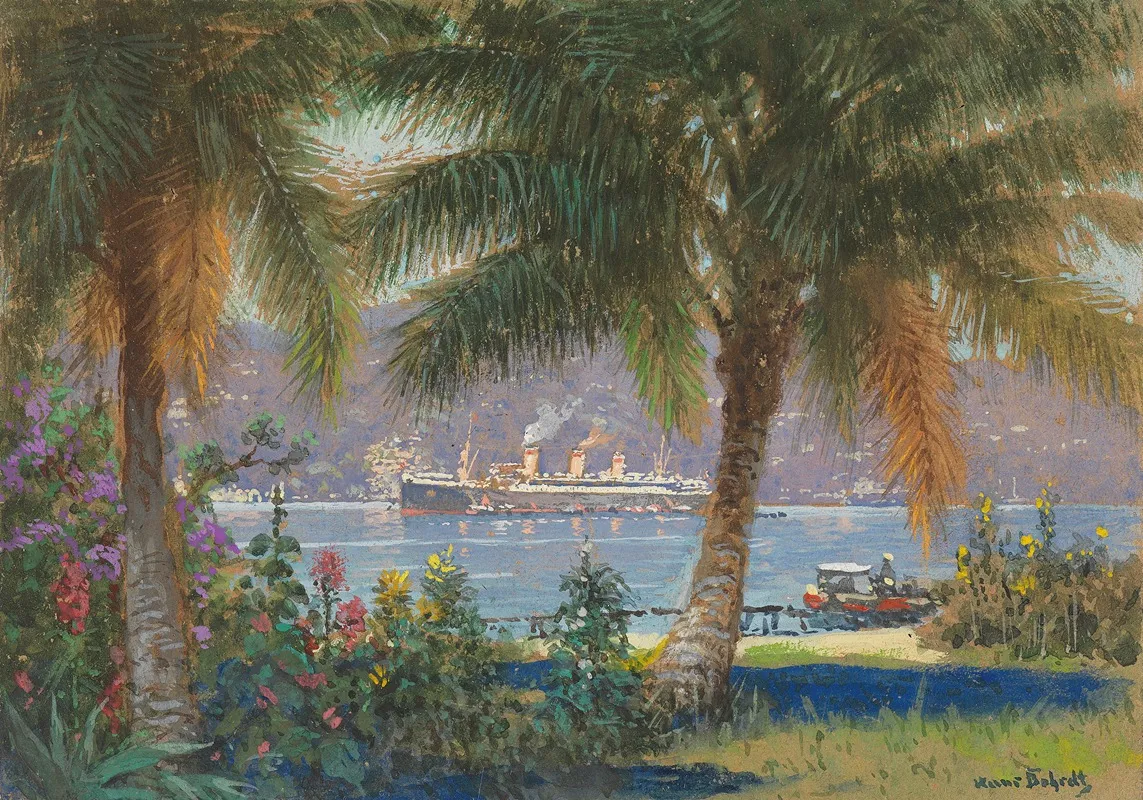 Hapag Dampfer Reliance Vor Jamaica Wall Art by Hans Bohrdt - High-Resolution Digital Print