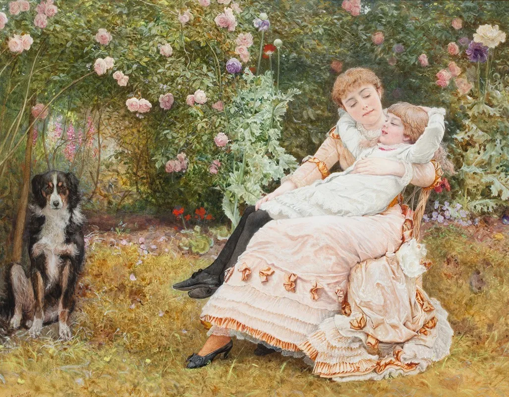 Happy As The Day Is Long Wall Art by Edward Killingworth Johnson - High-Resolution Digital Print