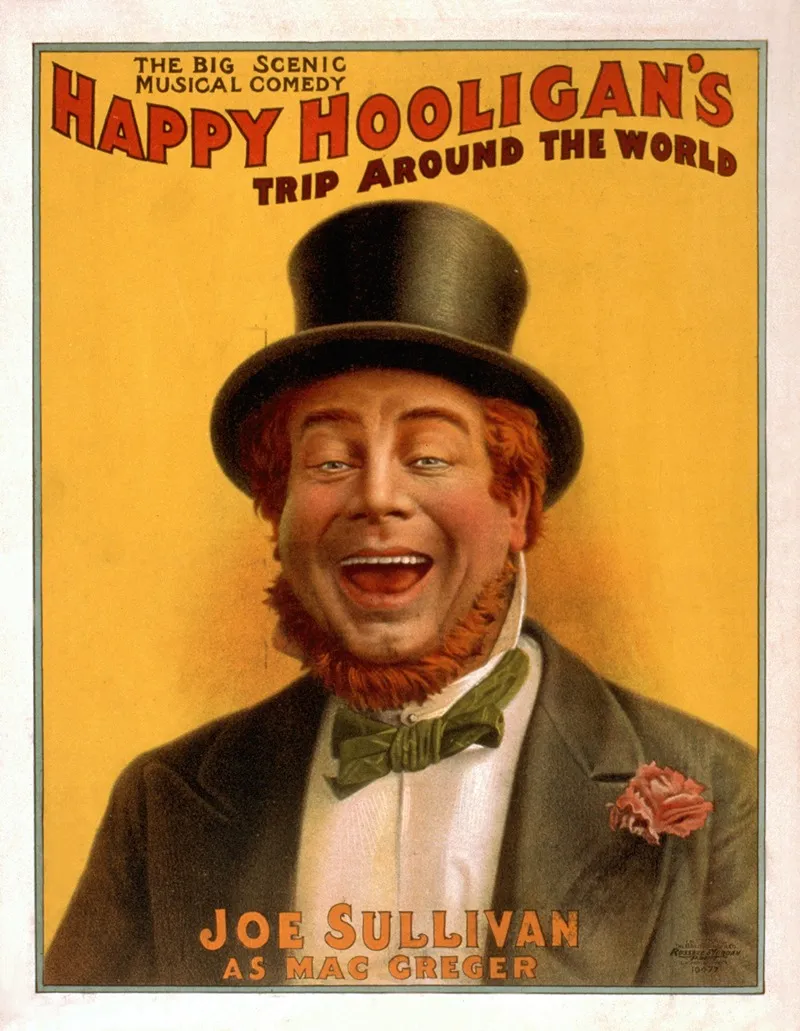 Happy Hooligans Trip Around The World The Big Scenic Musical Comedy Wall Art by U.S. Lithograph Co. - High-Resolution Digital Print