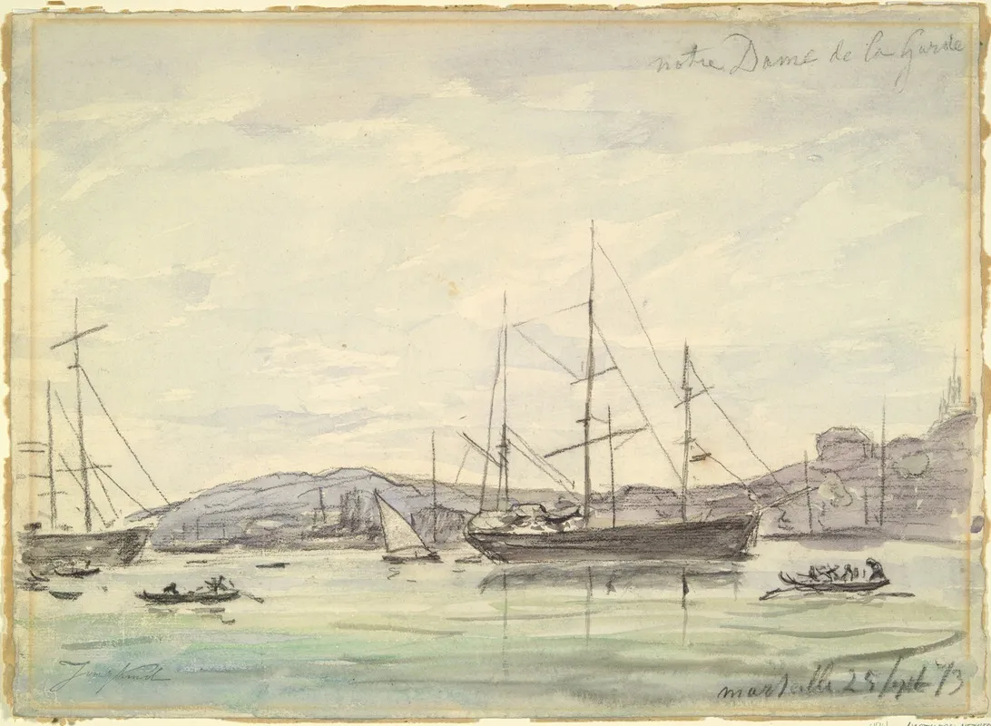 Harbor Scene Marseilles Wall Art by Johan Barthold Jongkind - High-Resolution Digital Print