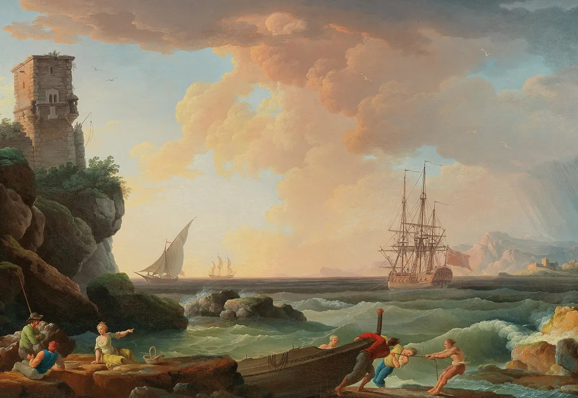 Harbour Scene 2 Wall Art by Jean Henry d’Arles - High-Resolution Digital Print