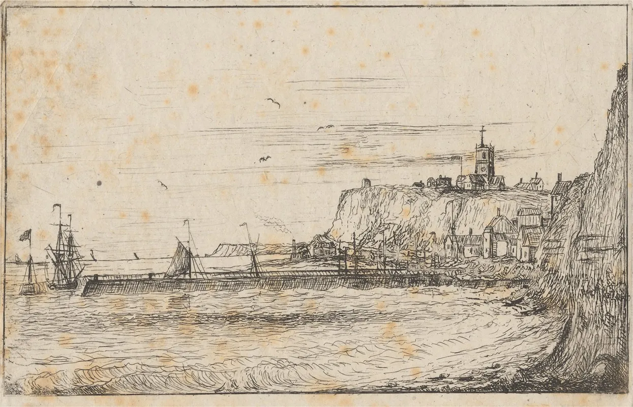 Harbour Scene With Town 2 Wall Art by Charles Golding Constable - High-Resolution Digital Print