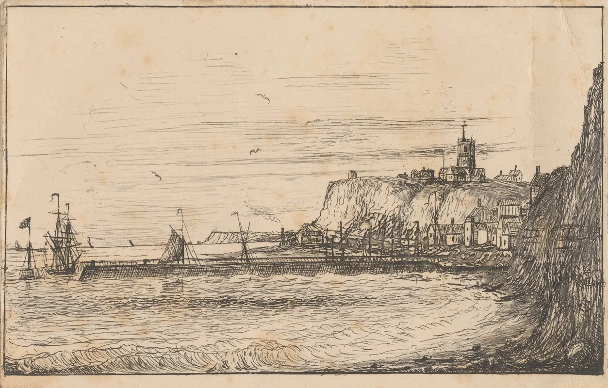 Harbour Scene With Town Wall Art by Charles Golding Constable - High-Resolution Digital Print