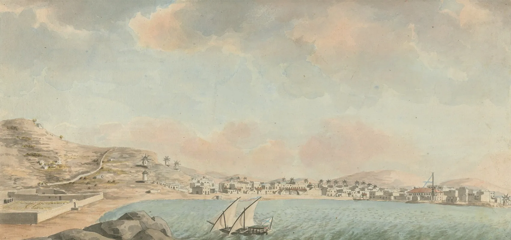 Harbour Town Surrounded By Windmills
