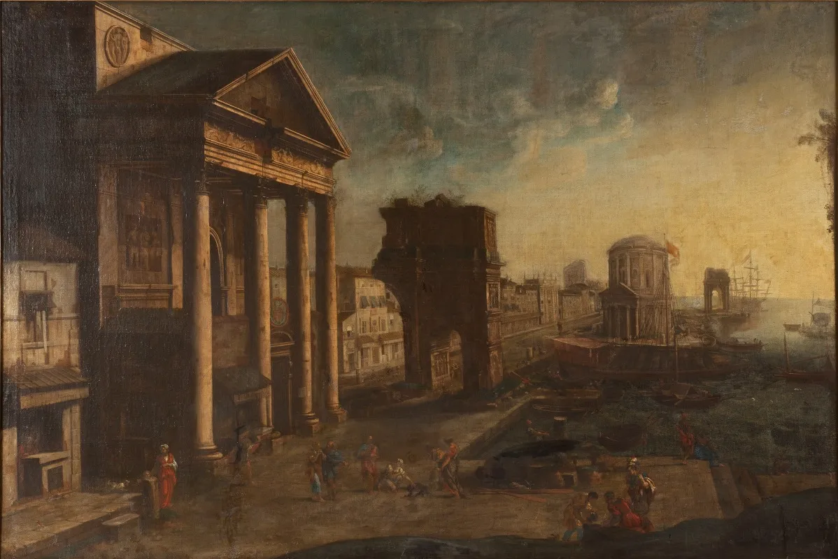 Harbour With Capriccio Wall Art by Alessandro Salucci - High-Resolution Digital Print