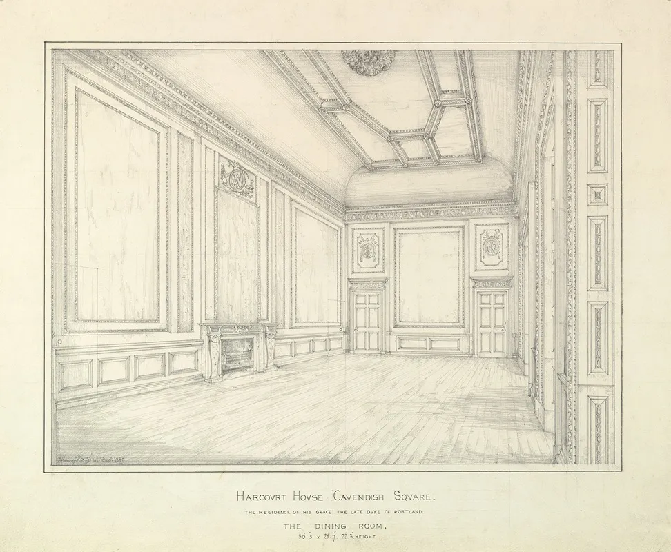 Harcourt House Cavendish Square The Dining Room Wall Art by Henry Hodge - High-Resolution Digital Print