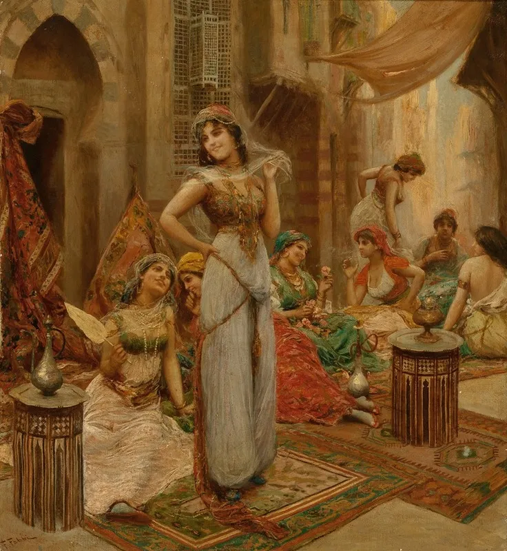 Harem Beauties At Market Wall Art by Fabio Fabbi - High-Resolution Digital Print