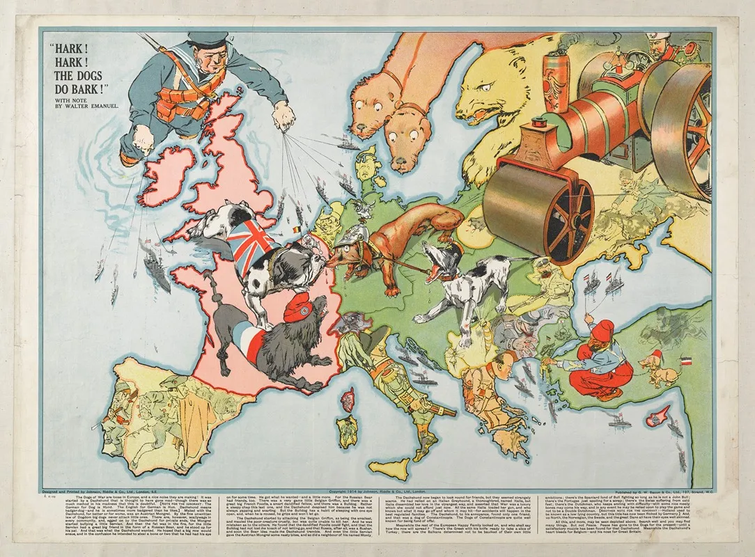 Hark Hark The Dogs Do Bark Ecoutez Ecoutez Bien Les Chiens Aboyer Wall Art by Johnson, Riddle & Co. - High-Resolution Digital Print