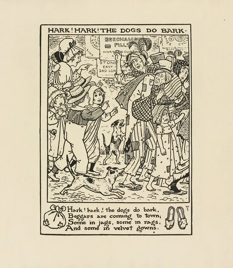 Hark Hark The Dogs Go Bark Wall Art by Winifred Smith - High-Resolution Digital Print