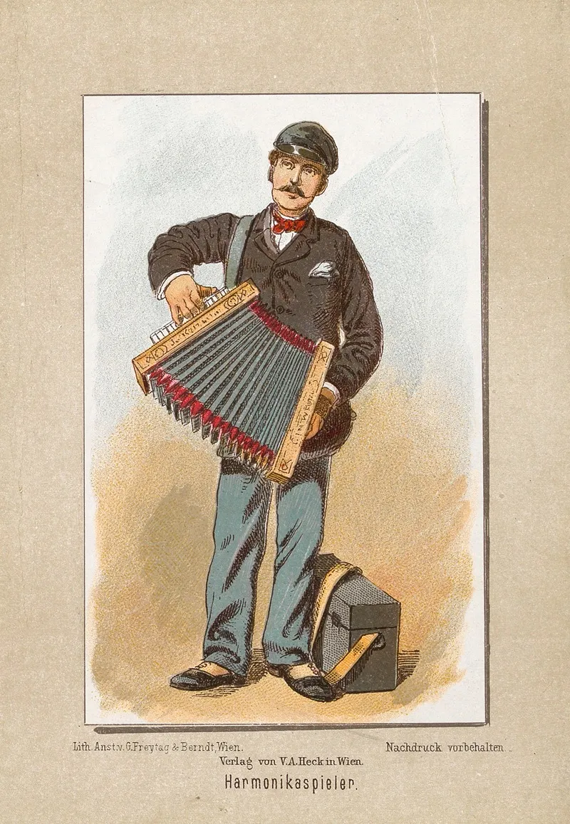 Harmonikaspieler Wall Art by Ladislaus Eugen Petrovits - High-Resolution Digital Print