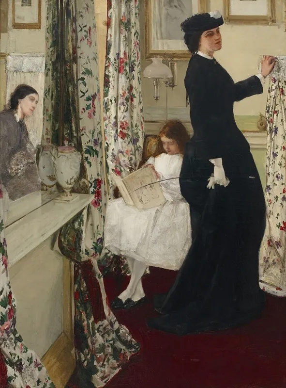 Harmony In Green And Rose The Music Room Wall Art by James Abbott McNeill Whistler - High-Resolution Digital Print
