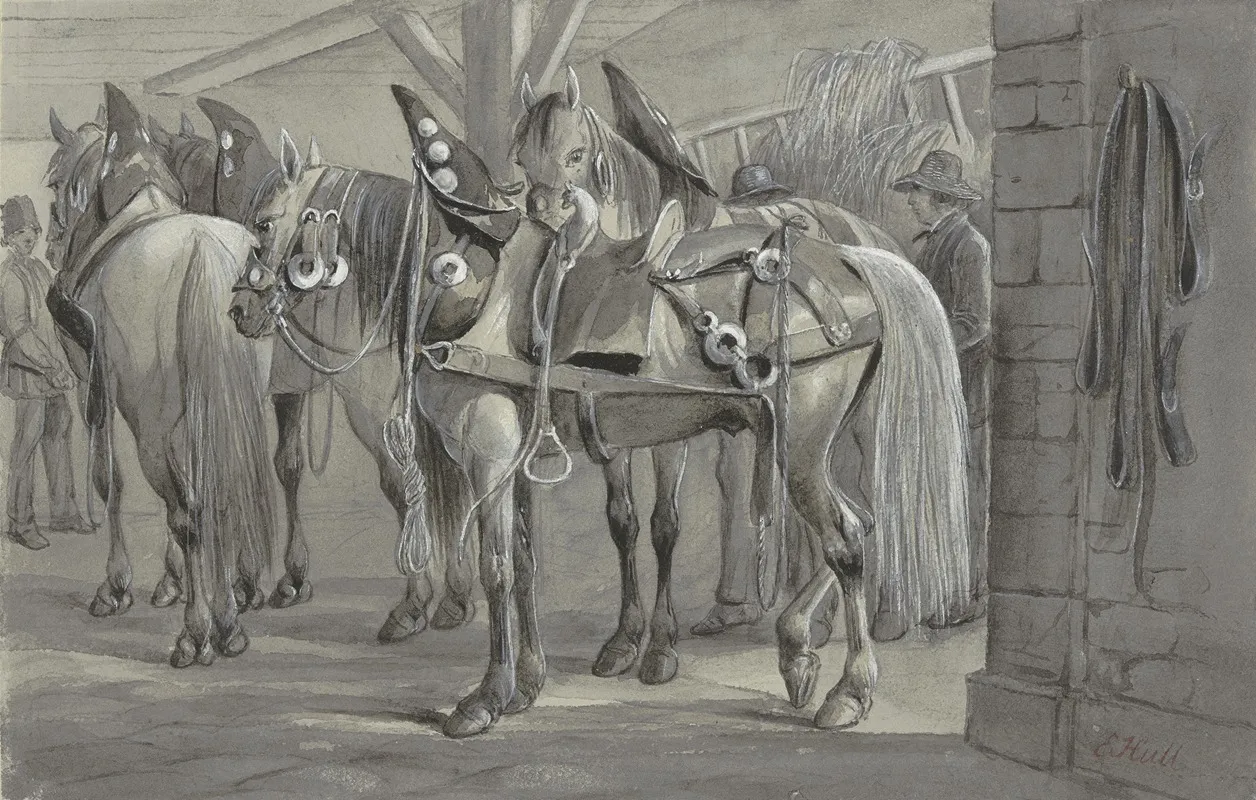 Harnessed Horses Wall Art by Edward Hull - High-Resolution Digital Print