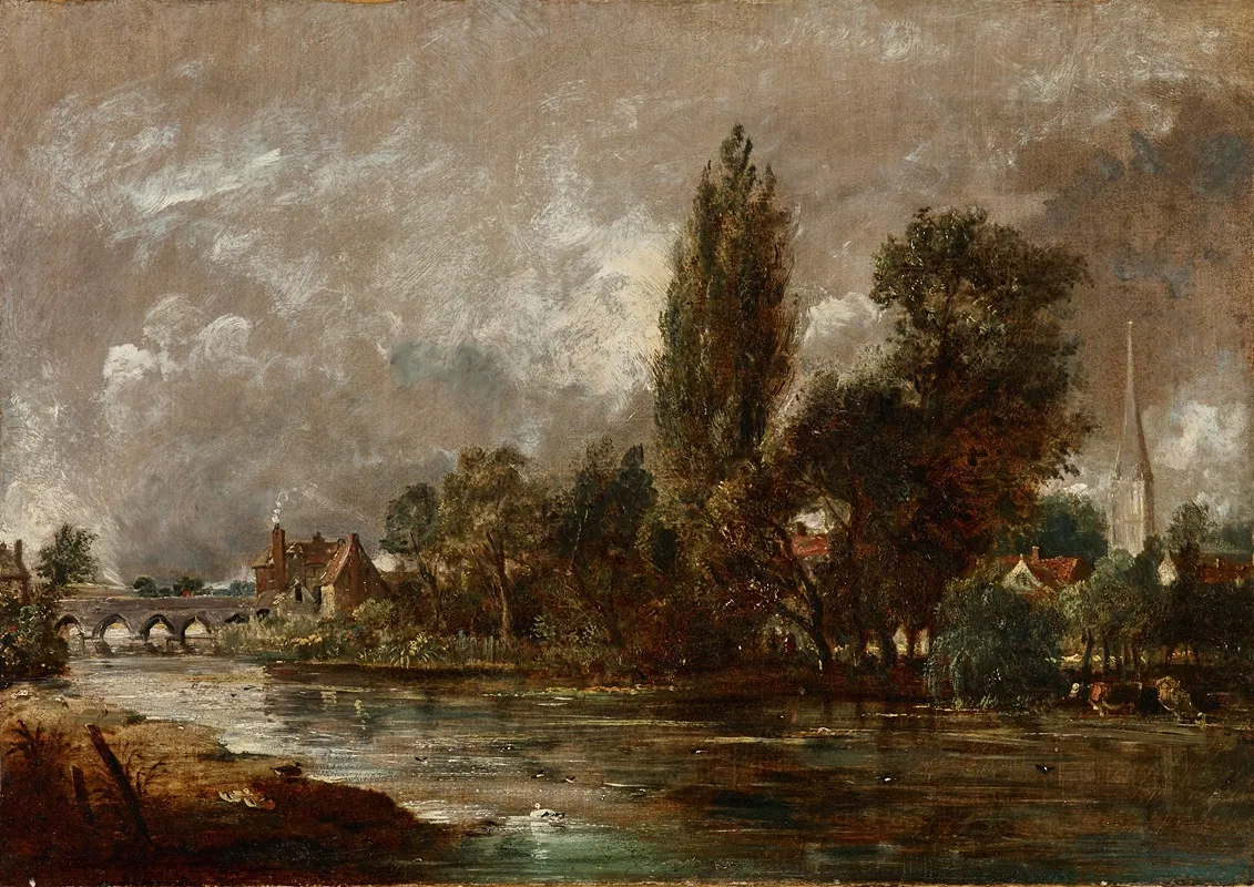Harnham Bridge Salisbury Wall Art by John Constable - High-Resolution Digital Print