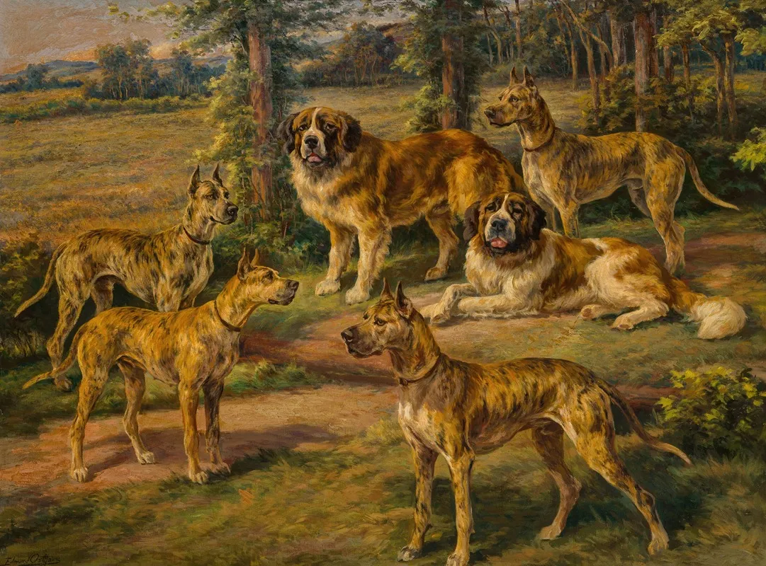 Harold Lloyds Dogs Wall Art by Edmund Henry Osthaus - High-Resolution Digital Print