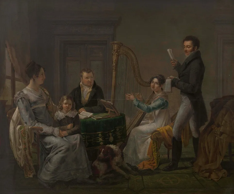 Harp Lesson Wall Art by Jozef Geirnaert - High-Resolution Digital Print