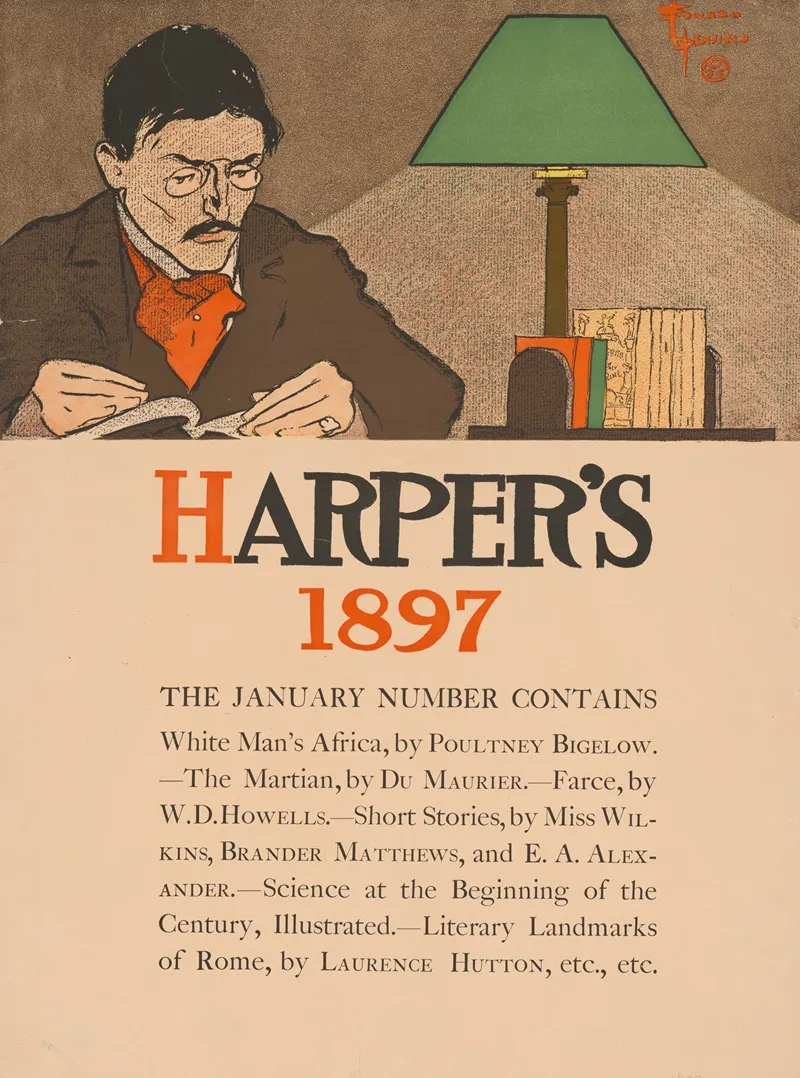 Harpers 1897 January Number Contains Wall Art by Edward Penfield - High-Resolution Digital Print