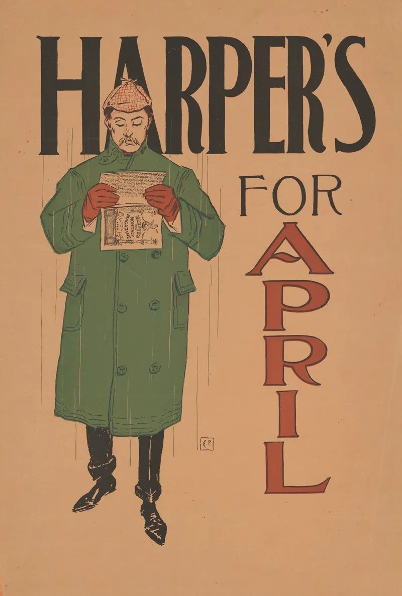 Harpers April Wall Art by Edward Penfield - High-Resolution Digital Print