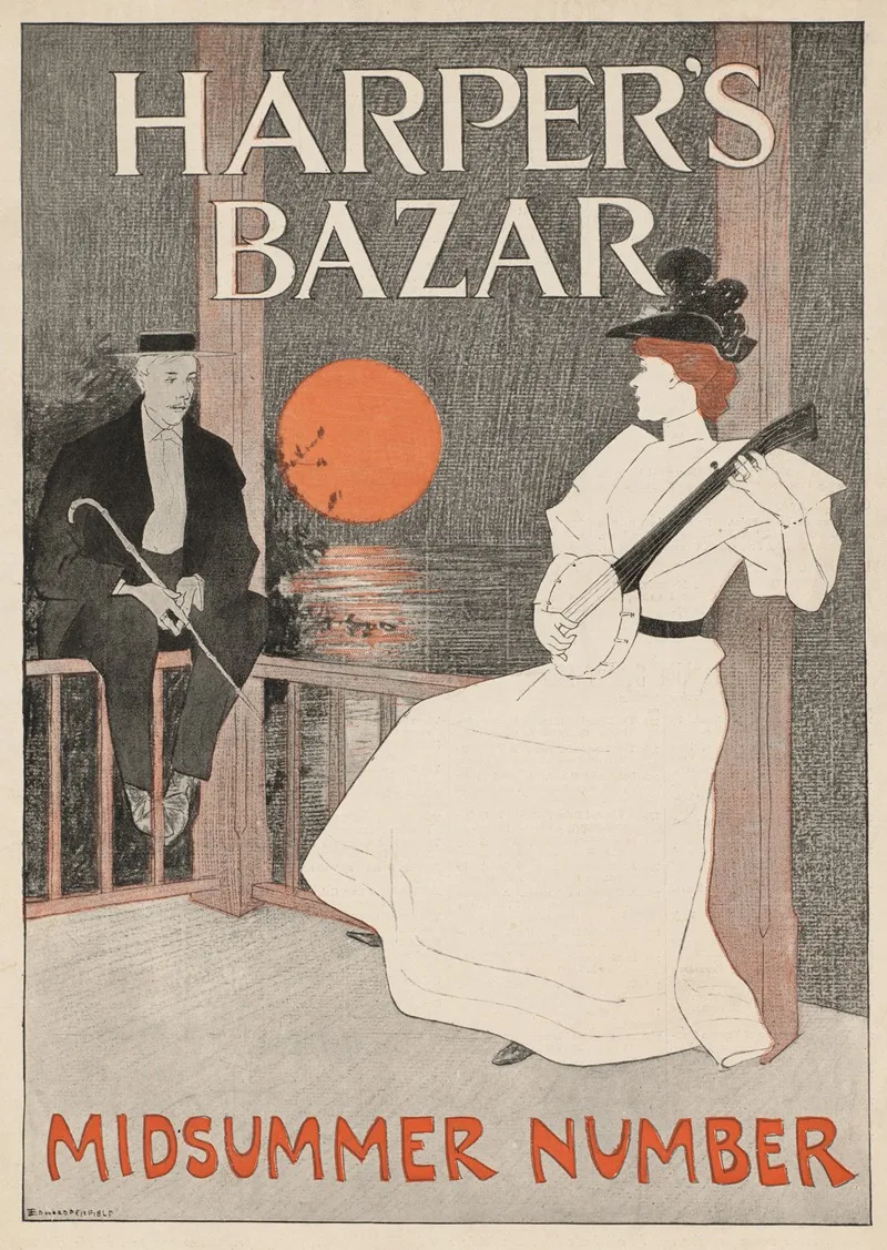 Harpers Bazar Midsummer Number Wall Art by Edward Penfield - High-Resolution Digital Print