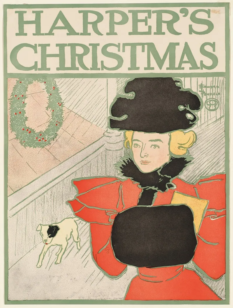 Harpers Christmas Wall Art by Edward Penfield - High-Resolution Digital Print