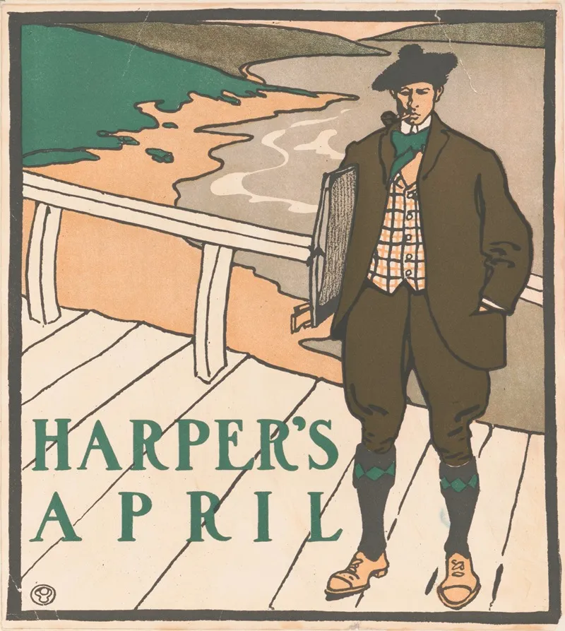 Harpers For April Wall Art by Edward Penfield - High-Resolution Digital Print