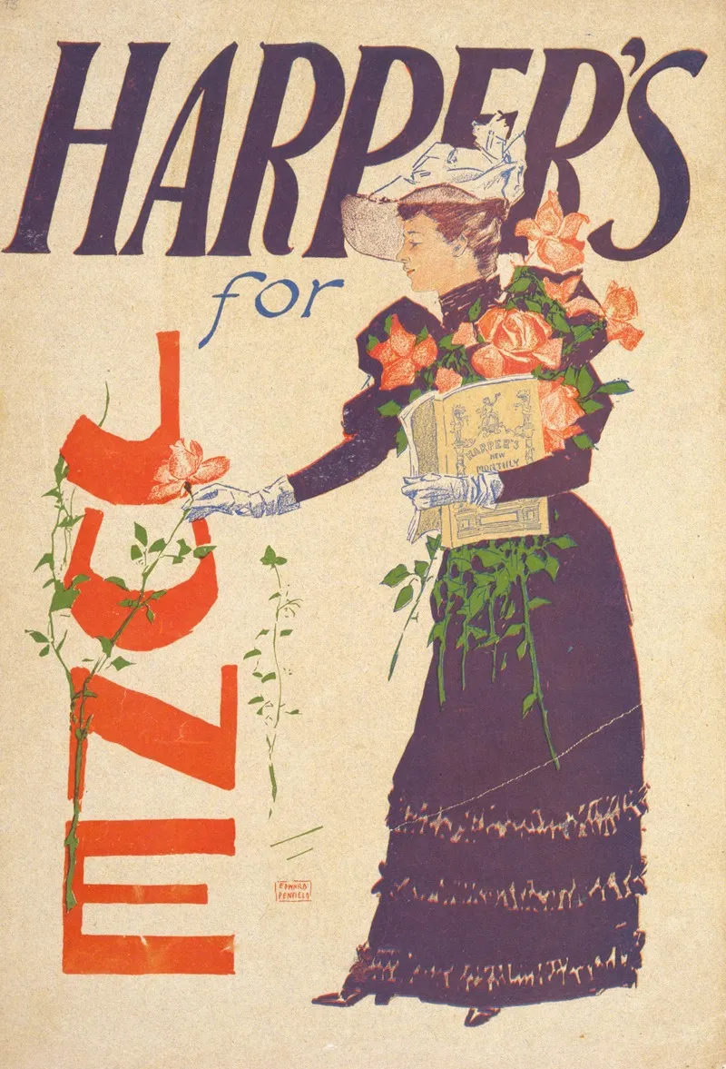 Harpers For June Wall Art by Edward Penfield - High-Resolution Digital Print
