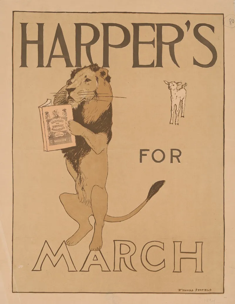Harpers For March Wall Art by Edward Penfield - High-Resolution Digital Print