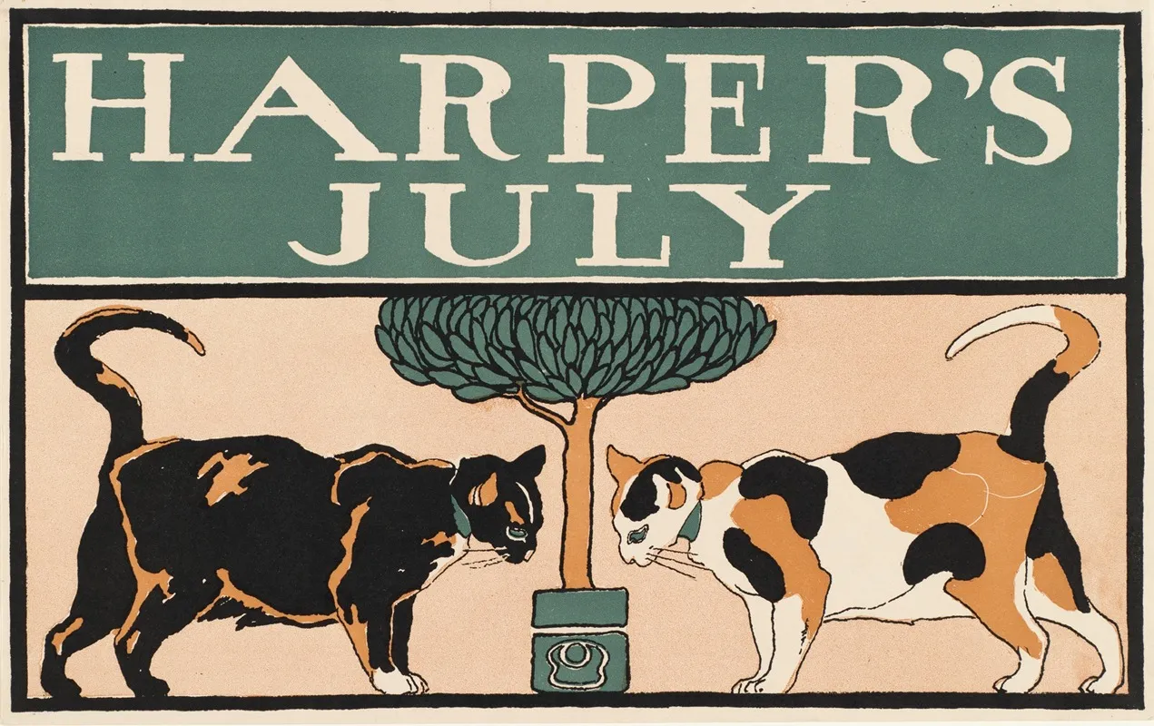 Harpers July 4 Wall Art by Edward Penfield - High-Resolution Digital Print