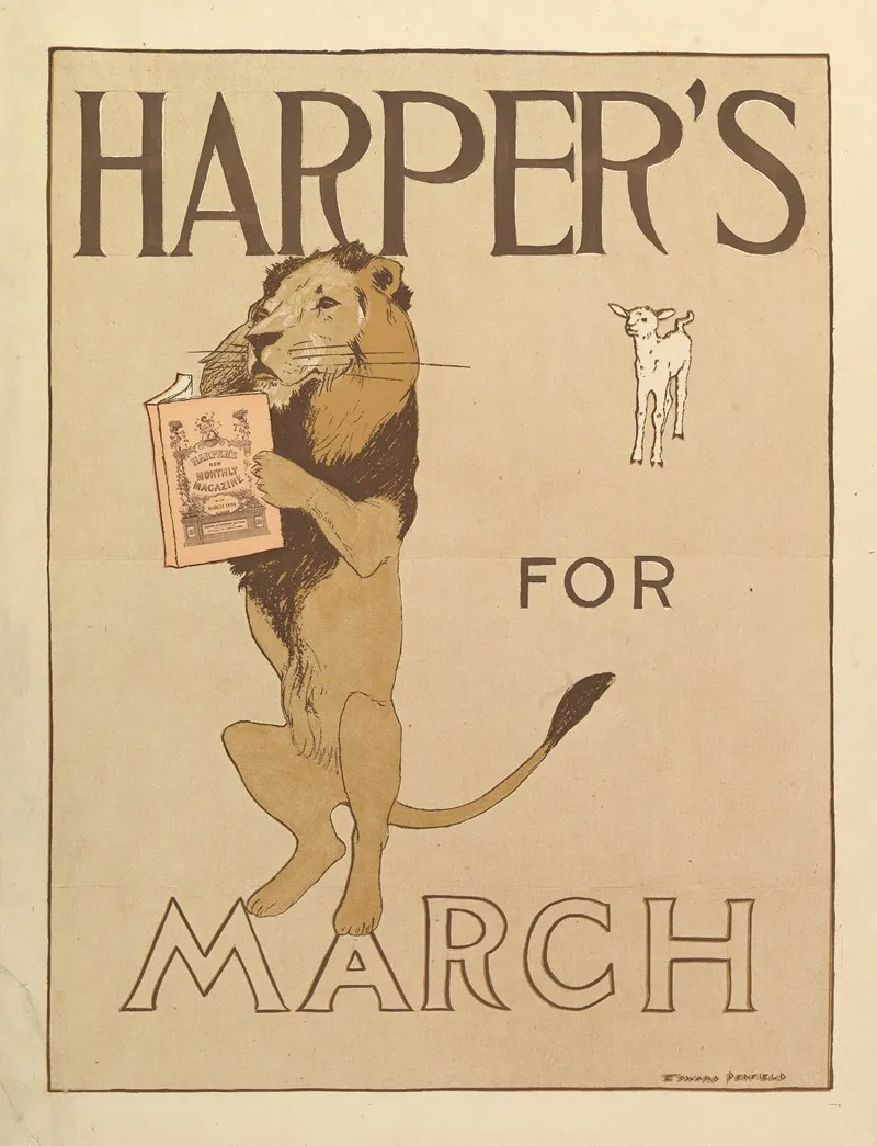 Harpers March 5 Wall Art by Edward Penfield - High-Resolution Digital Print