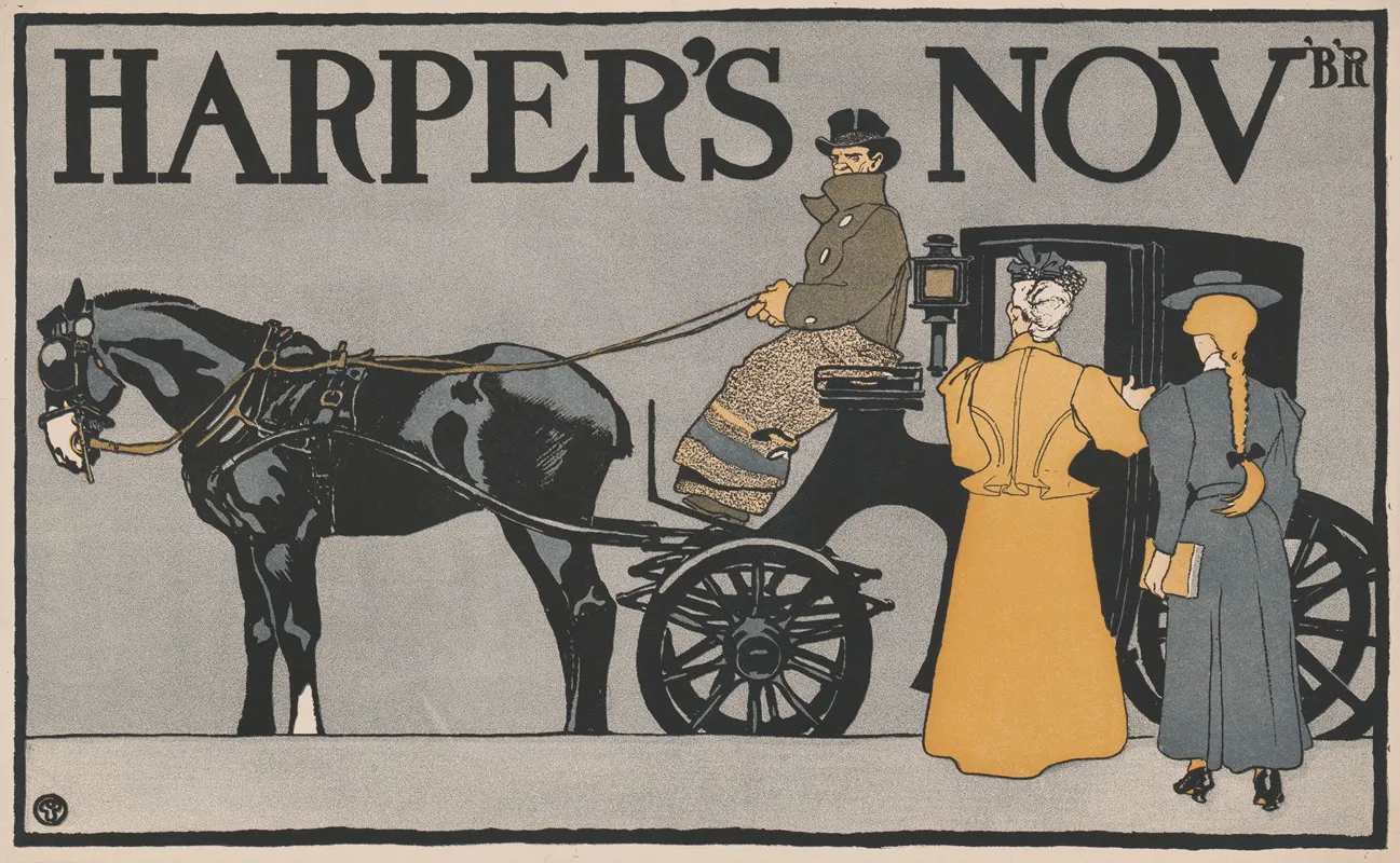 Harpers Novbr Wall Art by Edward Penfield - High-Resolution Digital Print